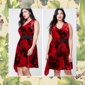 New $180 RACHEL Roy Draped Velvet Fit Flare Dress